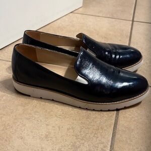 Johnston & Murphy Navy Patent Leather Loafers for Women